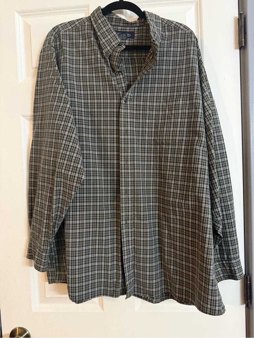 Brooks Brothers Olive and White Plaid Button-Down Shirt